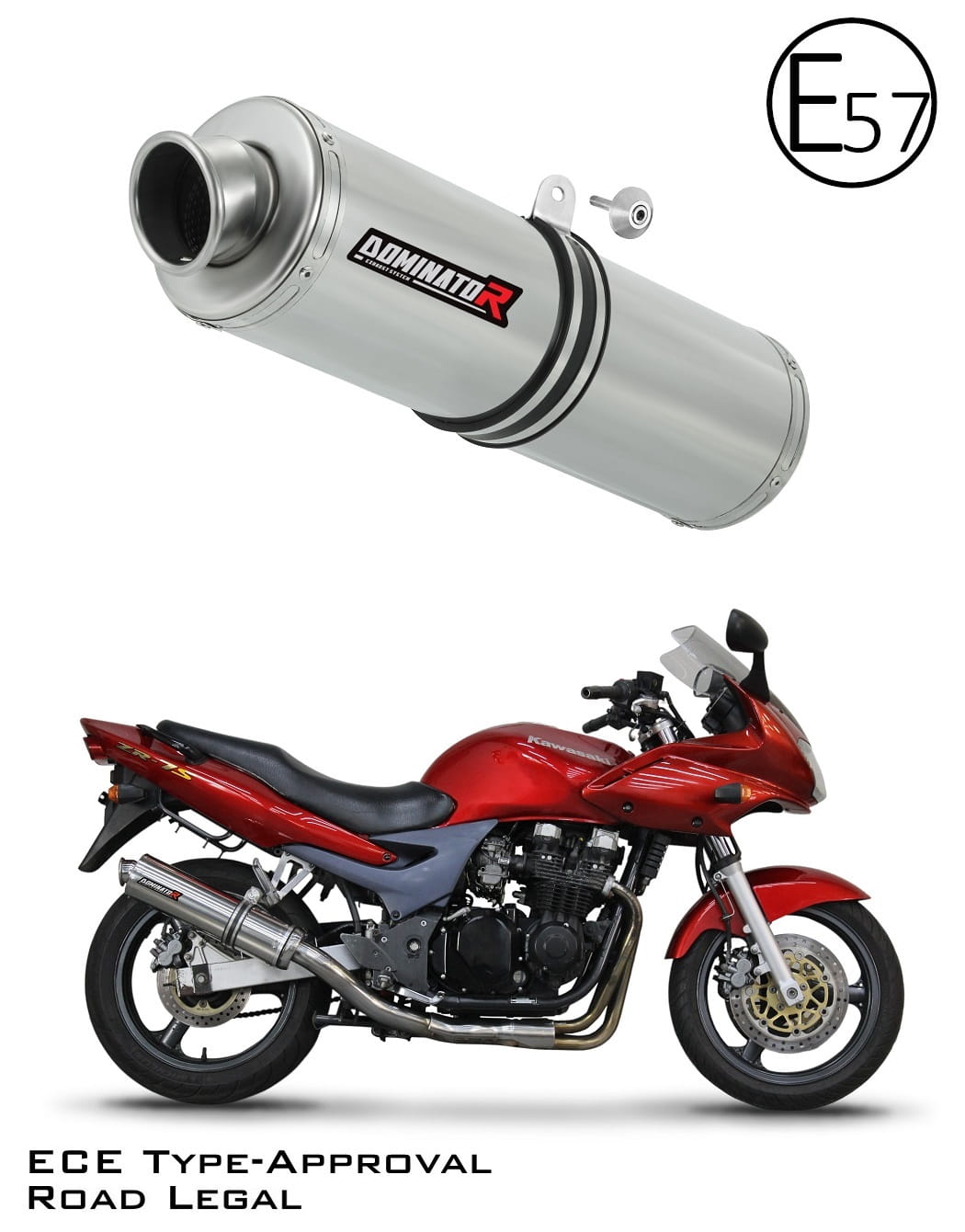 Kawasaki ZR7 / ZR7S 1999 - 2004 EU Approved Exhaust Silencer ST 19 m. - Dominator motociklo duslintuvas