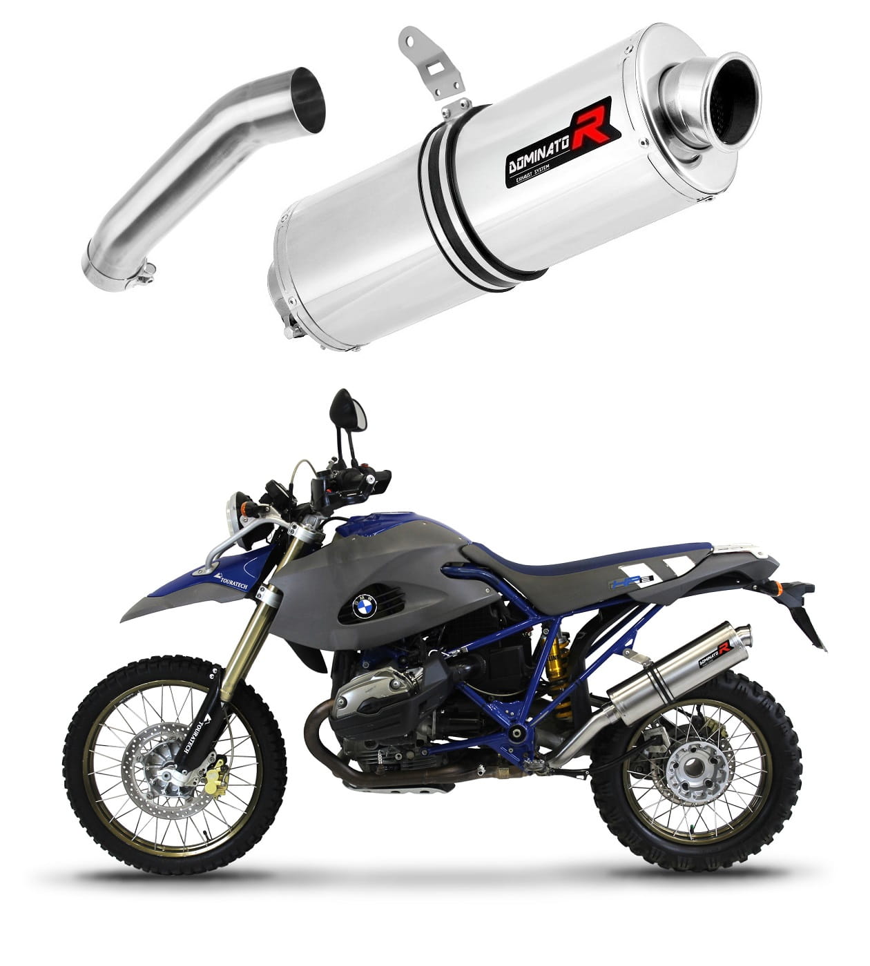 BMW HP2 Enduro 2004 - 2007 Exhaust Silencer Muffler OV + dB killer medium 20 m. - Dominator motociklo duslintuvas