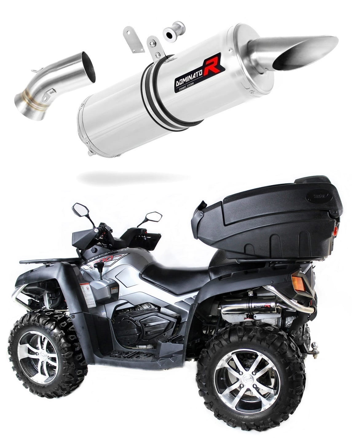 Cf moto X8 Terralander 800 V Twin 2012 - 2016 Exhaust Silencer Muffler ST + dB killer medium 20 m. - Dominator motociklo duslintuvas