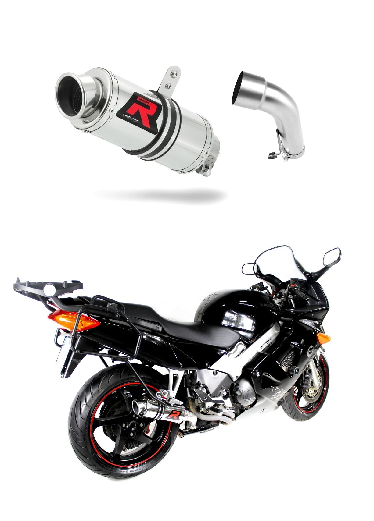 Honda VFR 800 Fi 1998 - 2001 Exhaust Silencer Muffler GP1 + dB killer medium 19 m. - Dominator motociklo duslintuvas