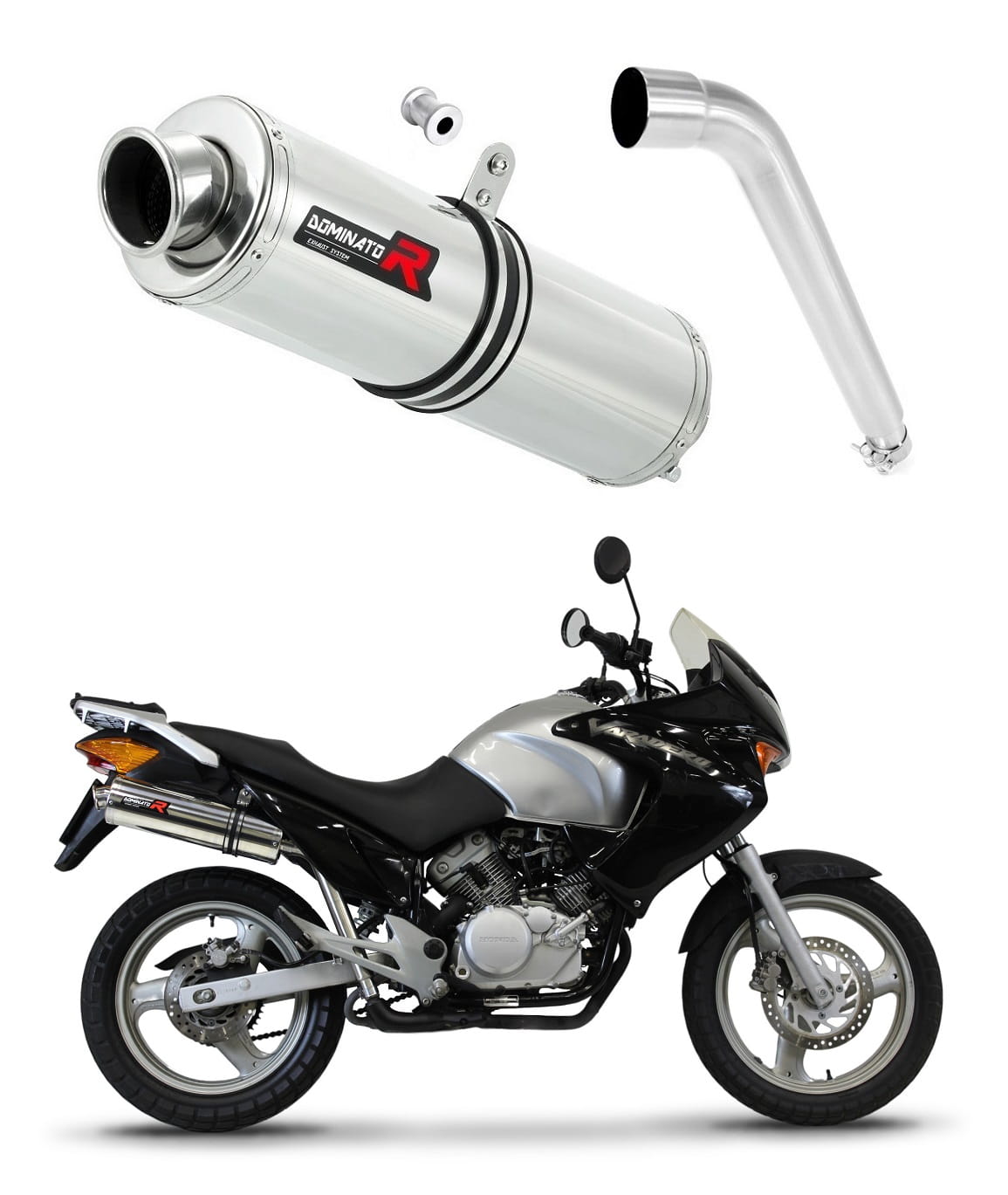 XL 125 V VARADERO Exhaust Silencer ROUND 2001 - 2006 + dB killer 20 m. - Dominator motociklo duslintuvas
