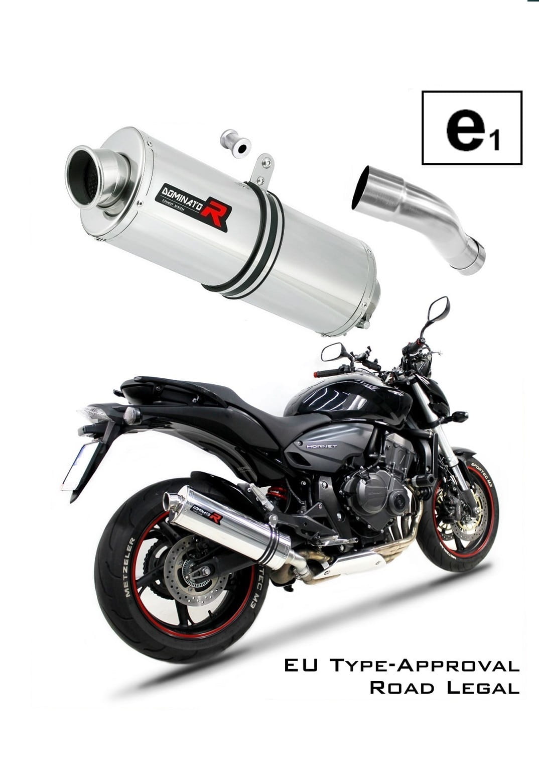 CB 600F HORNET EU Approved Exhaust Silencer OVAL 2007 - 2013 20 m. - Dominator motociklo duslintuvas