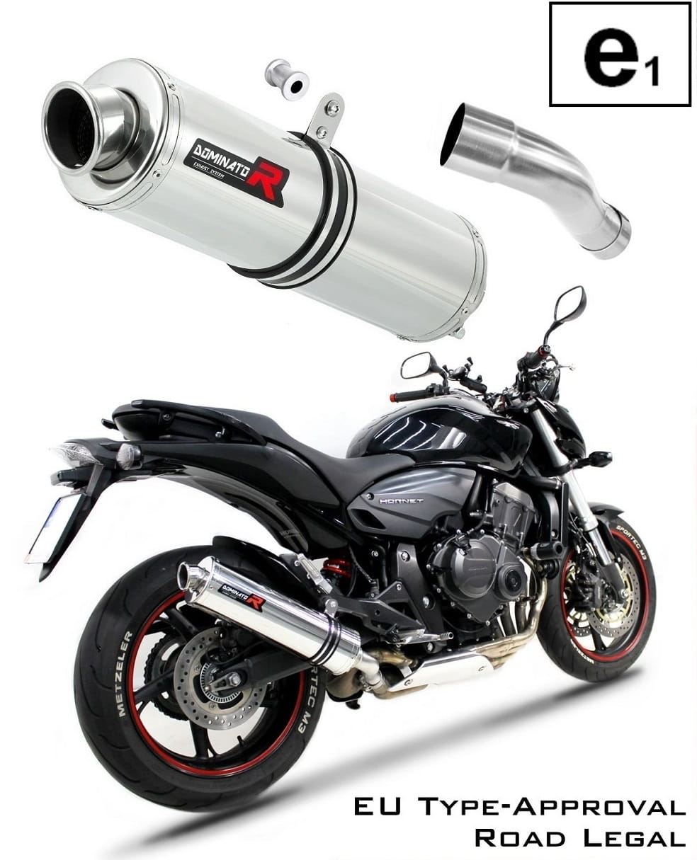 CB 600F HORNET EU Approved Exhaust Silencer ROUND 2007 - 2013 20 m. - Dominator motociklo duslintuvas