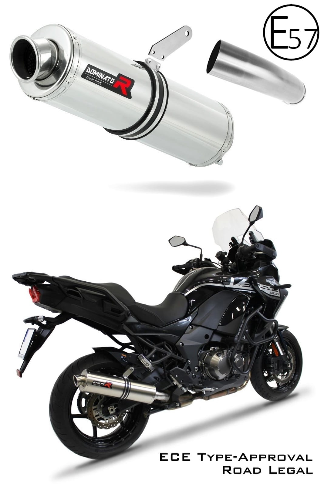 VERSYS 1000 EU Approved Exhaust Silencer ROUND 2019 - 2024 20 m. - Dominator motociklo duslintuvas