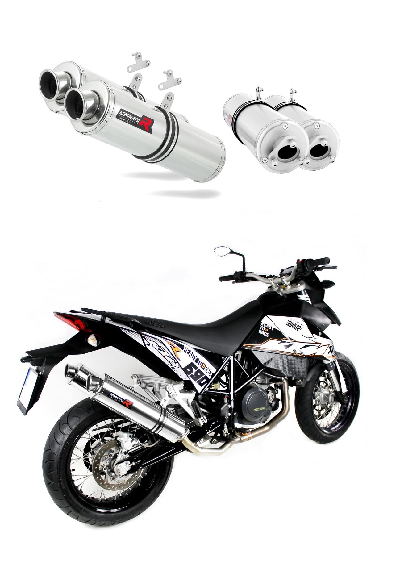 KTM 950 SM Supermoto R 2006 - 2008 Exhaust Silencer Muffler ST + dB killer medium 20 m. - Dominator motociklo duslintuvas
