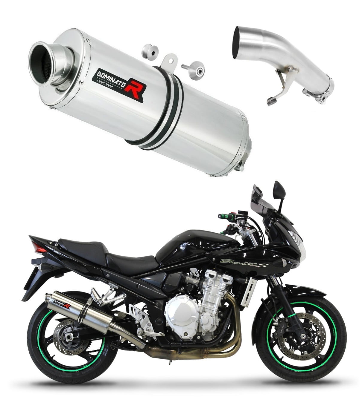 Suzuki GSF 650 BANDIT N / S 2007 - 2016 Exhaust Silencer Muffler OV + dB killer medium 20 m. - Dominator motociklo duslintuvas