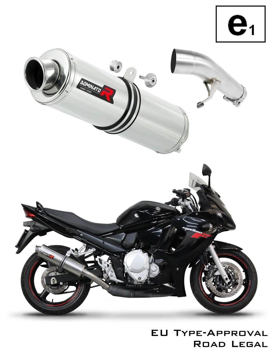 Suzuki GSXF 650 2007 - 2016 EU Approved Exhaust Silencer ST 20 m. - Dominator motociklo duslintuvas