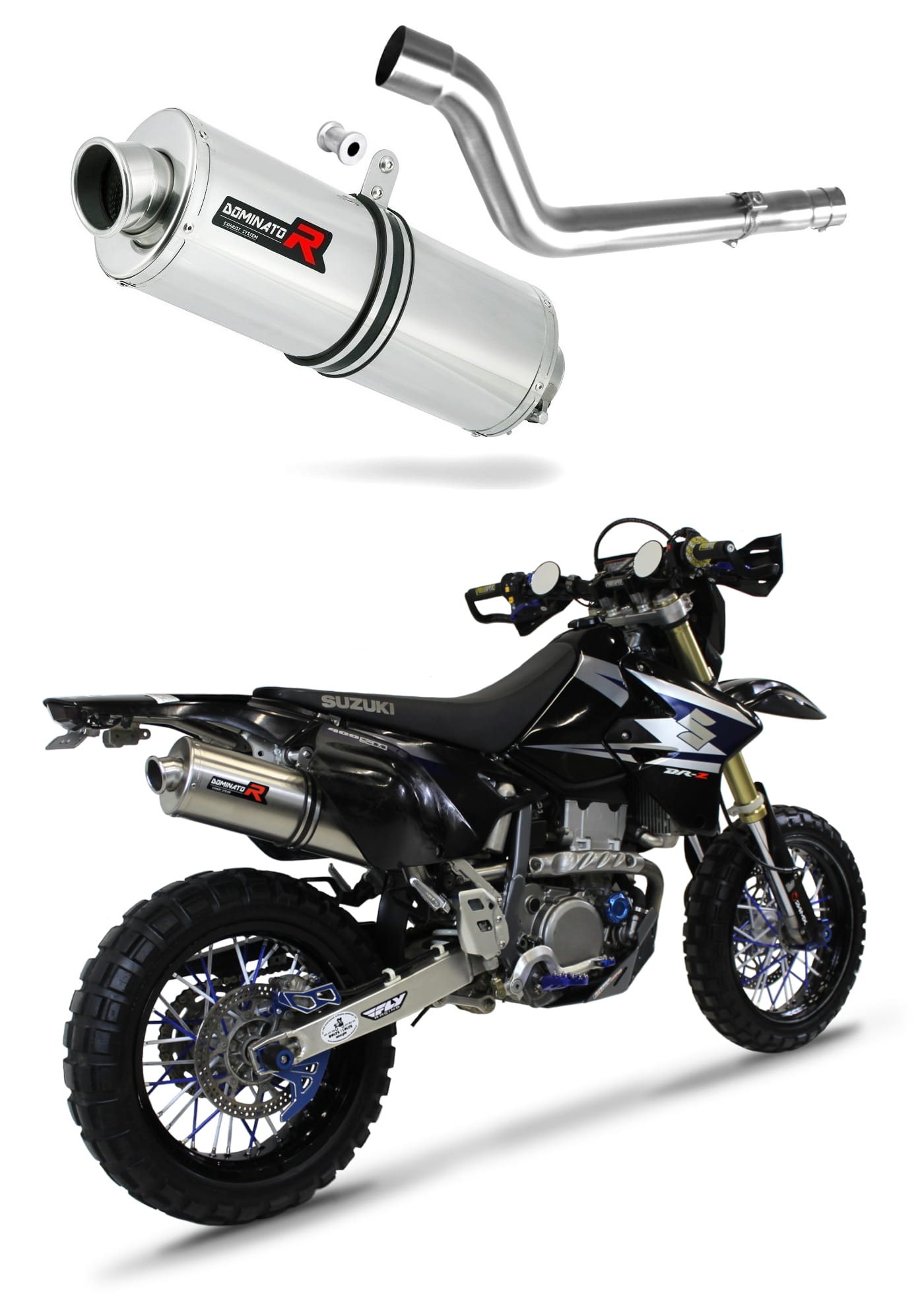 Suzuki DRZ 400 SM S Exhaust Silencer Muffler OV + dB killer medium - Dominator motociklo duslintuvas