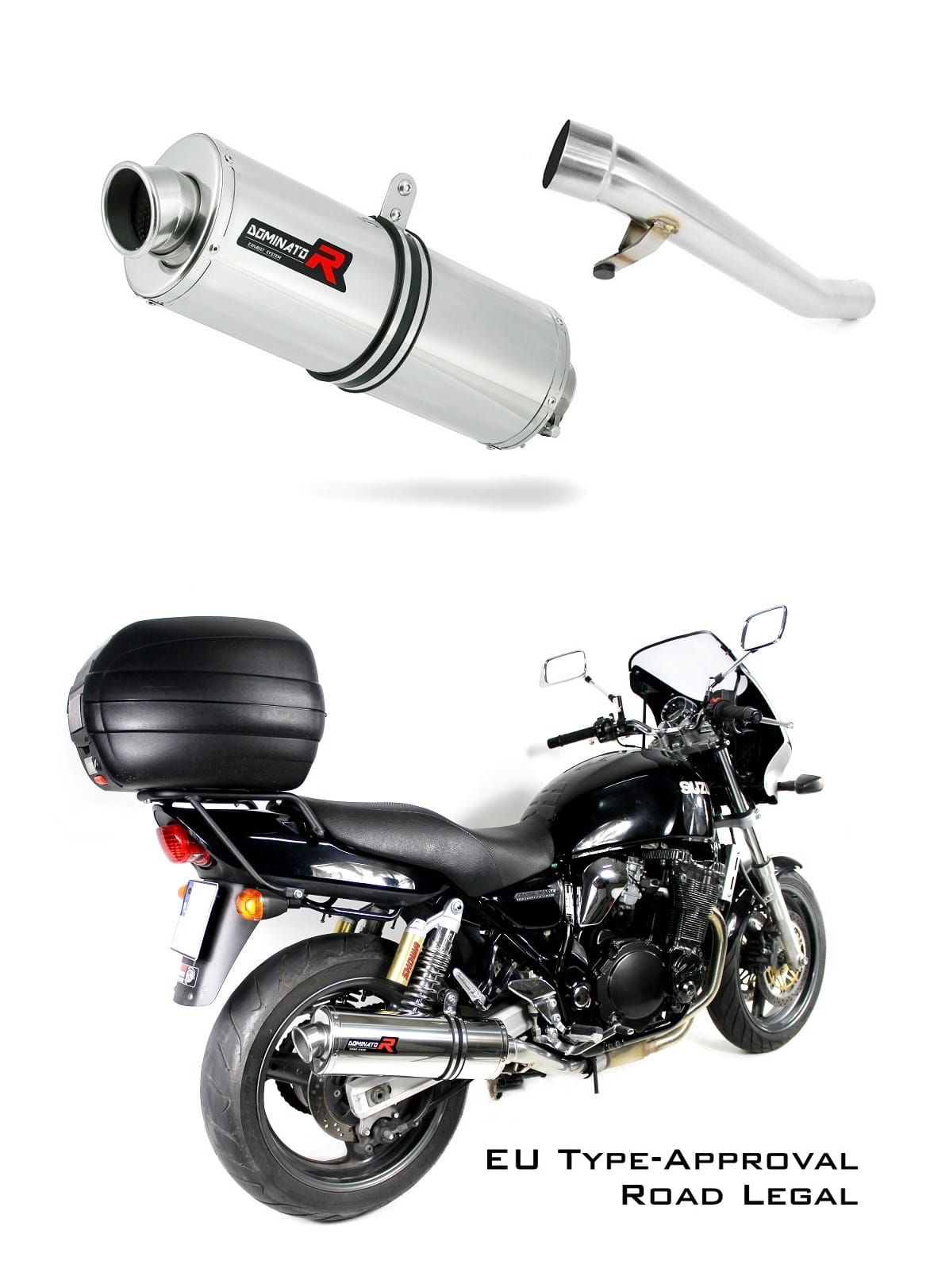 GSX 750 INAZUMA EU Approved Exhaust Silencer OVAL 1998 - 2003 19 m. - Dominator motociklo duslintuvas