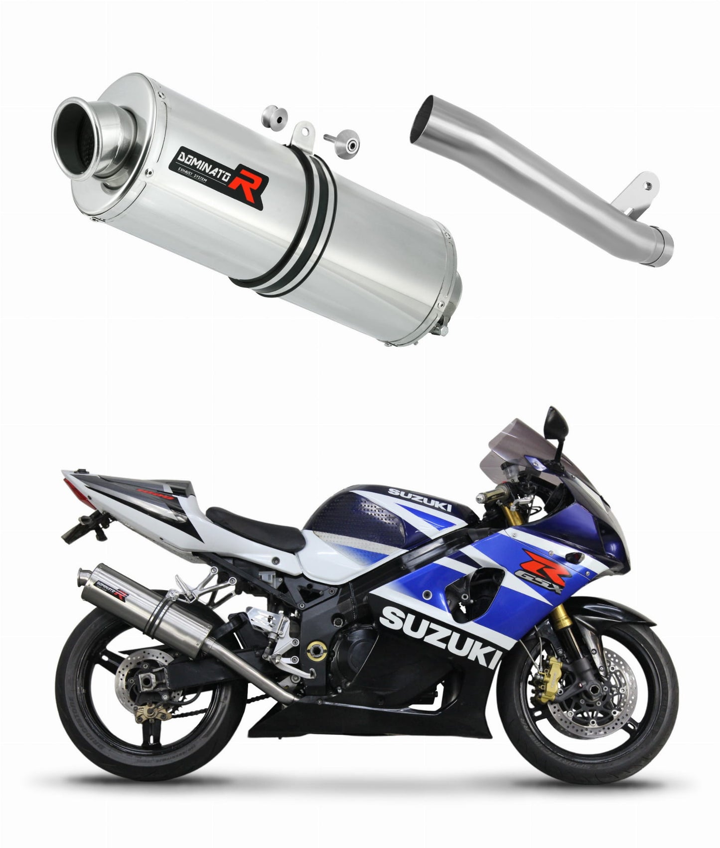 Suzuki GSXR 1000 K1 - K4 2001 - 2004 Exhaust Silencer Muffler Slip-on OV + dB killer medium 20 m. - Dominator motociklo duslintuvas