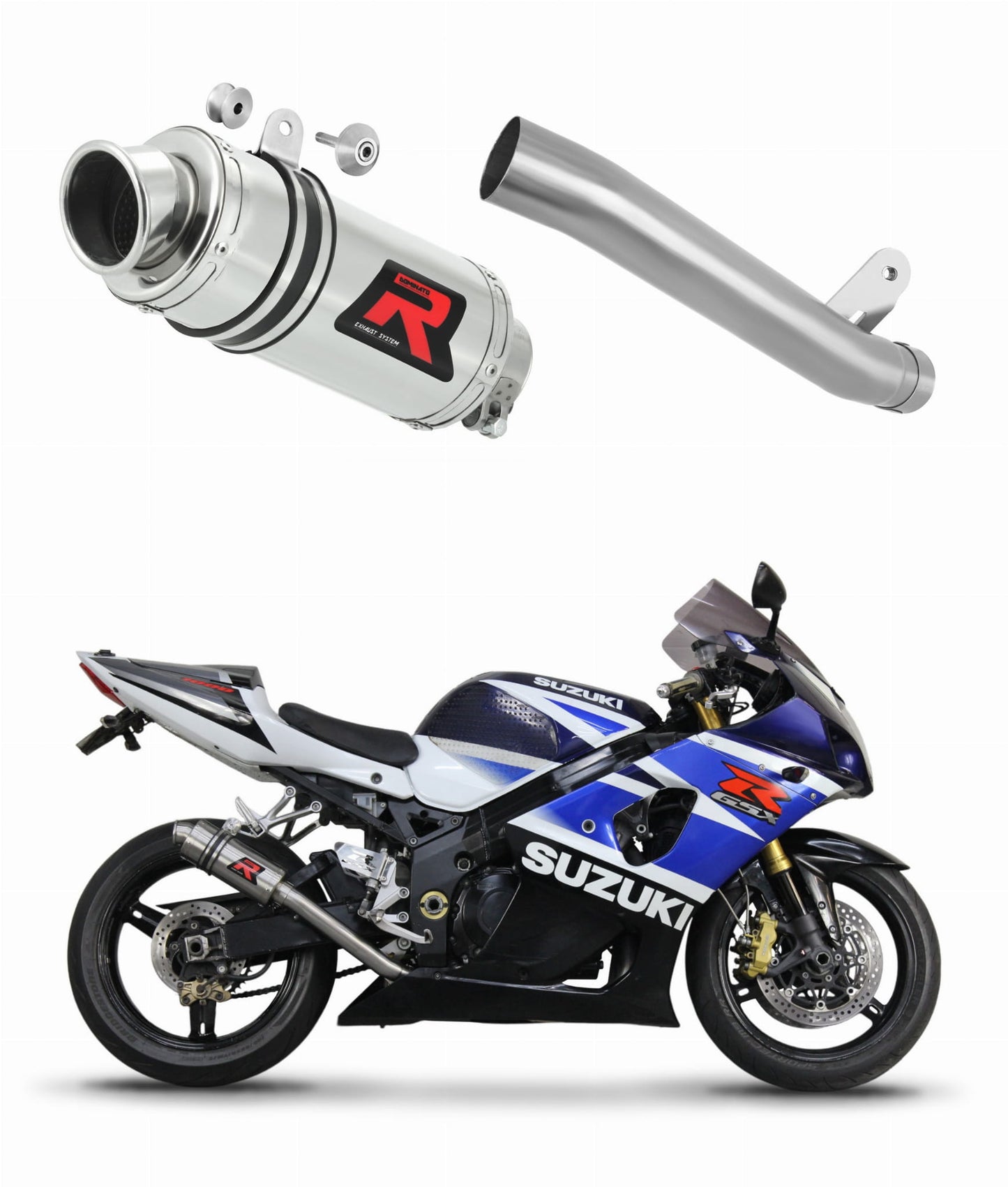 Suzuki GSXR 1000 K1 - K4 2001 - 2004 Exhaust Silencer Muffler Slip-on GP1 + dB killer medium 20 m. - Dominator motociklo duslintuvas