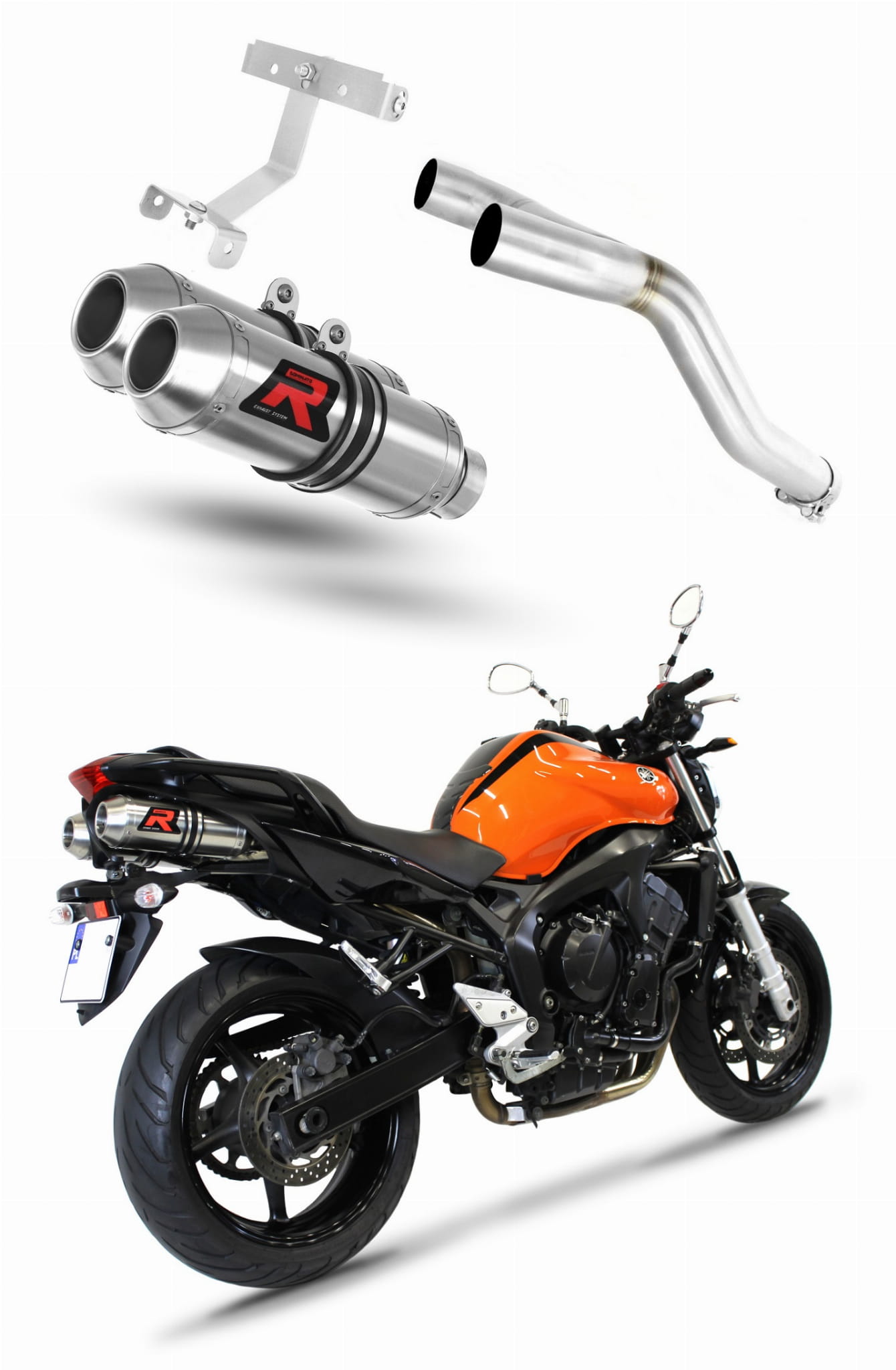 Yamaha FZ6 FAZER 600 S1 2004 - 2010 Exhaust Silencer Muffler OV + dB killer medium 20 m. - Dominator motociklo duslintuvas