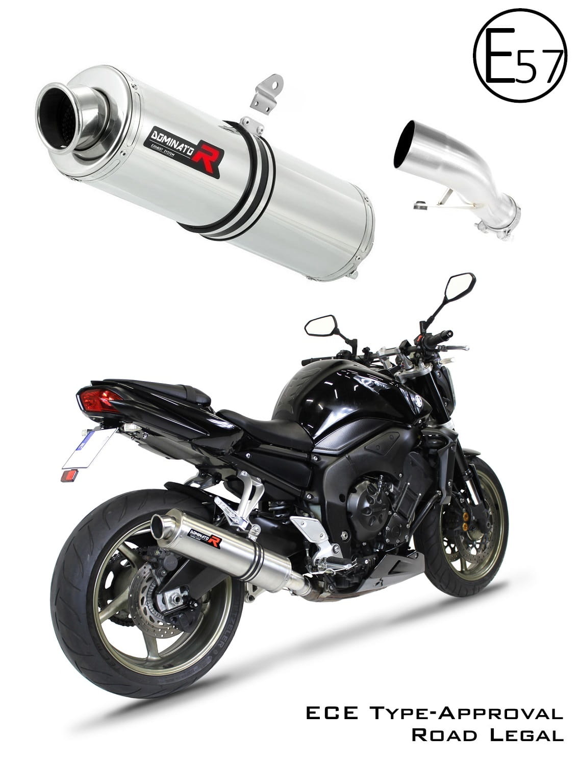 YAMAHA FZ1 1000 FAZER EU Approved Exhaust Silencer ROUND 2006 - 2015 20 m. - Dominator motociklo duslintuvas