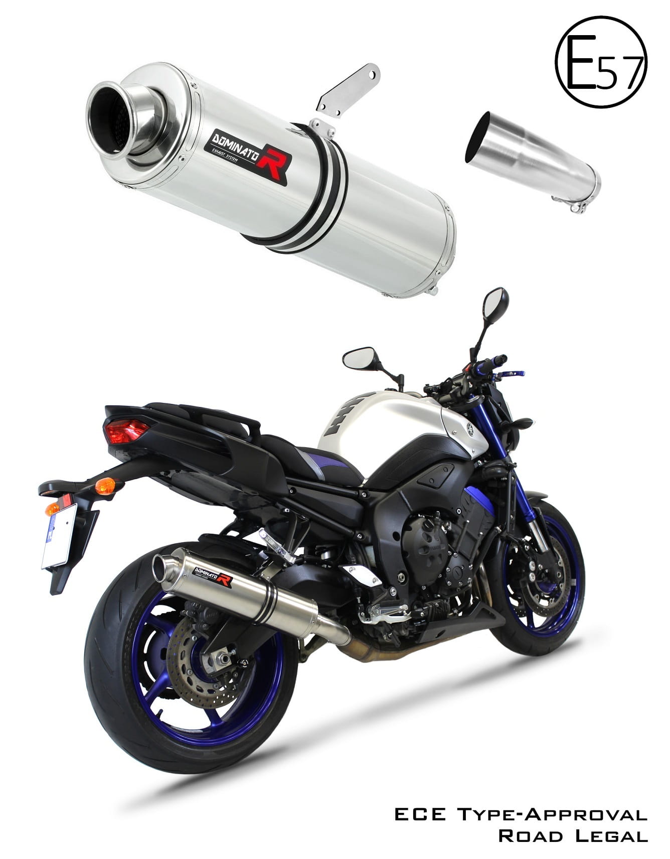FZ 8 N / FZ8 S FAZER EU Approved Exhaust Silencer ROUND 2010 - 2016 20 m. - Dominator motociklo duslintuvas
