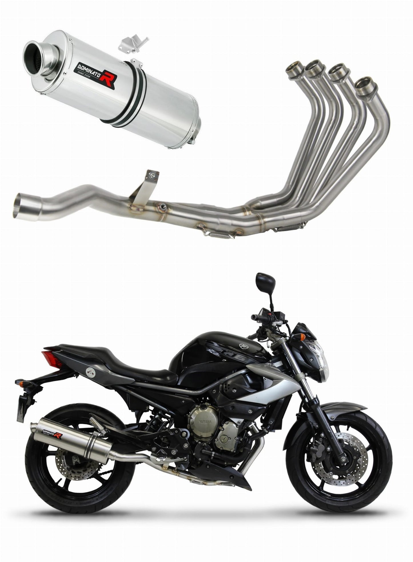 Yamaha XJ 6N S F 2009 - 2016 Full Exhaust System Collector Silencer OV + dB killer medium 20 m. - Dominator motociklo duslintuvas
