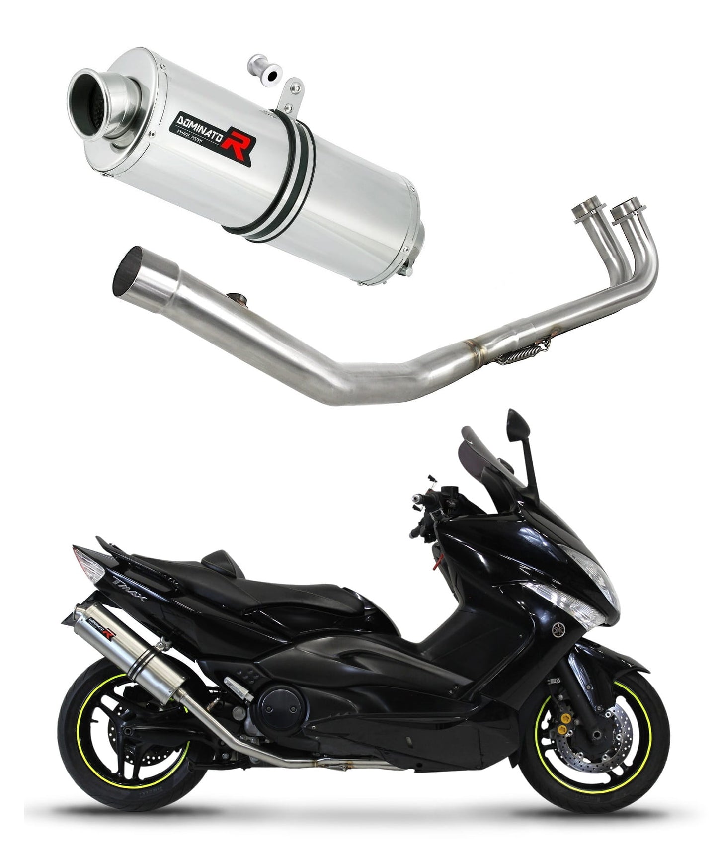 Yamaha T-MAX 500 2008 - 2011 Full Exhaust System Collector Silencer OV + dB killer medium 20 m. - Dominator motociklo duslintuvas