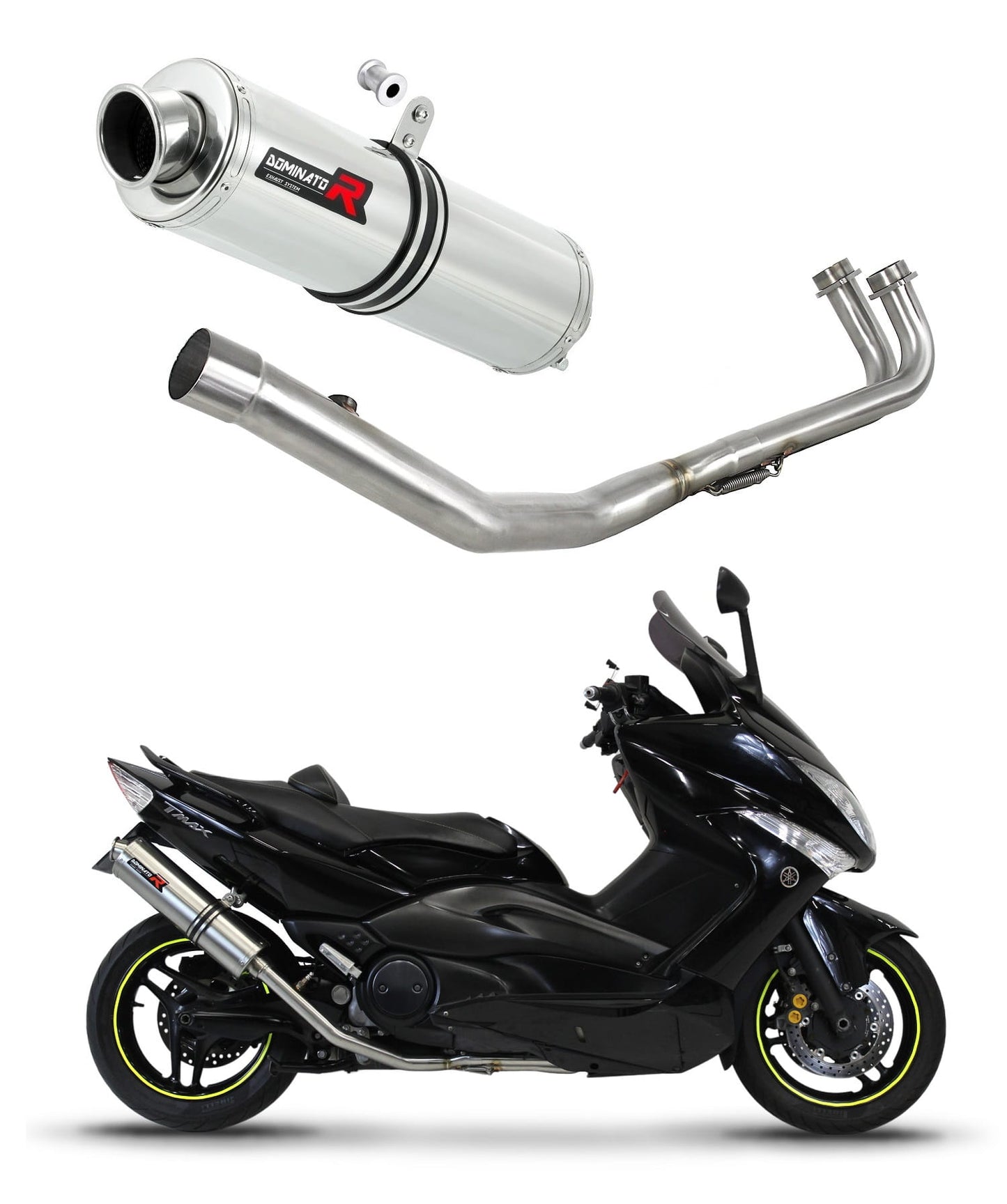 Yamaha T-MAX 500 2008 - 2011 Full Exhaust System Collector Silencer ST + dB killer medium 20 m. - Dominator motociklo duslintuvas