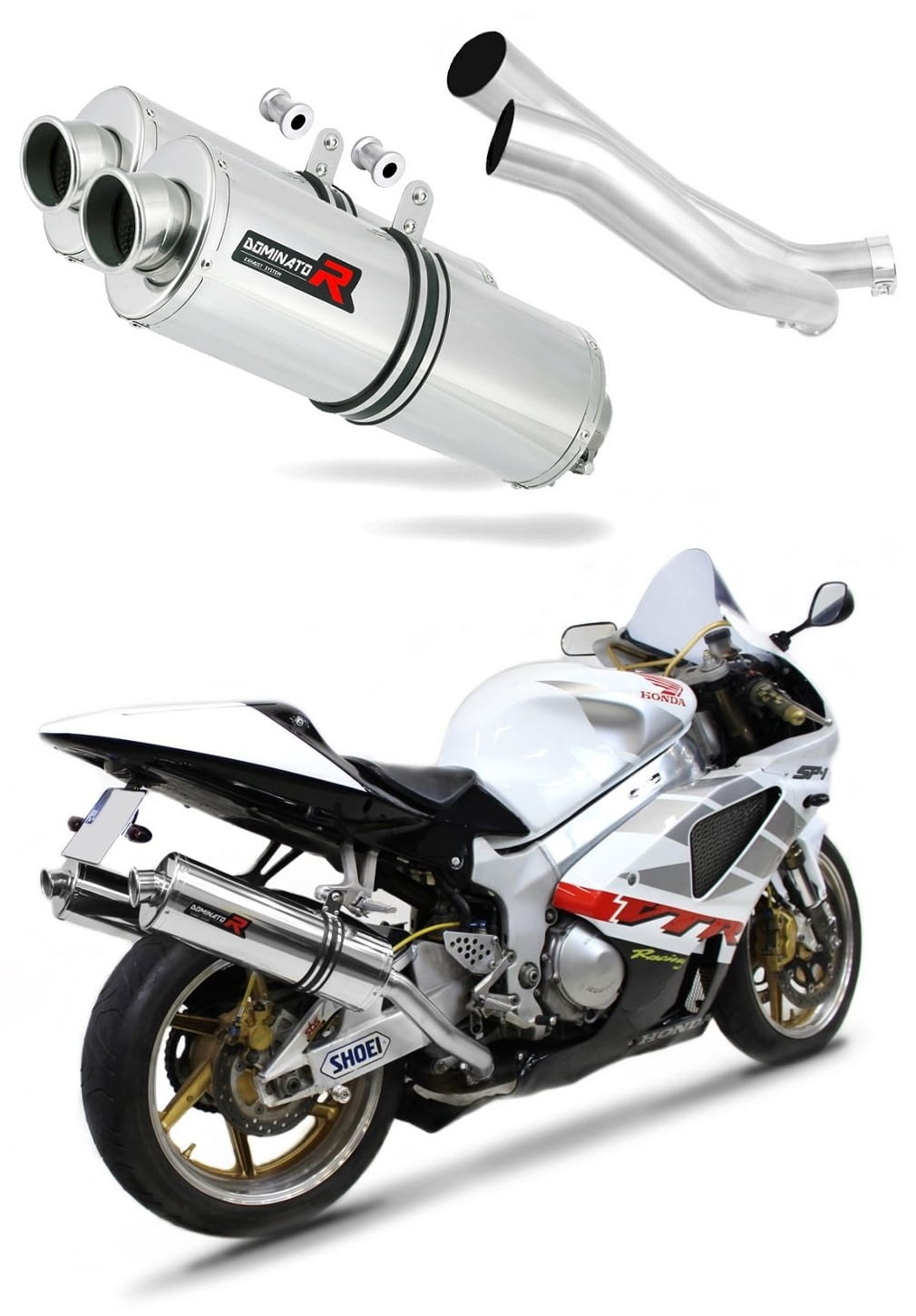 Honda VTR 1000 SP1 1998 - 2001 Exhaust Silencer Muffler OV + dB killer medium 19 m. - Dominator motociklo duslintuvas