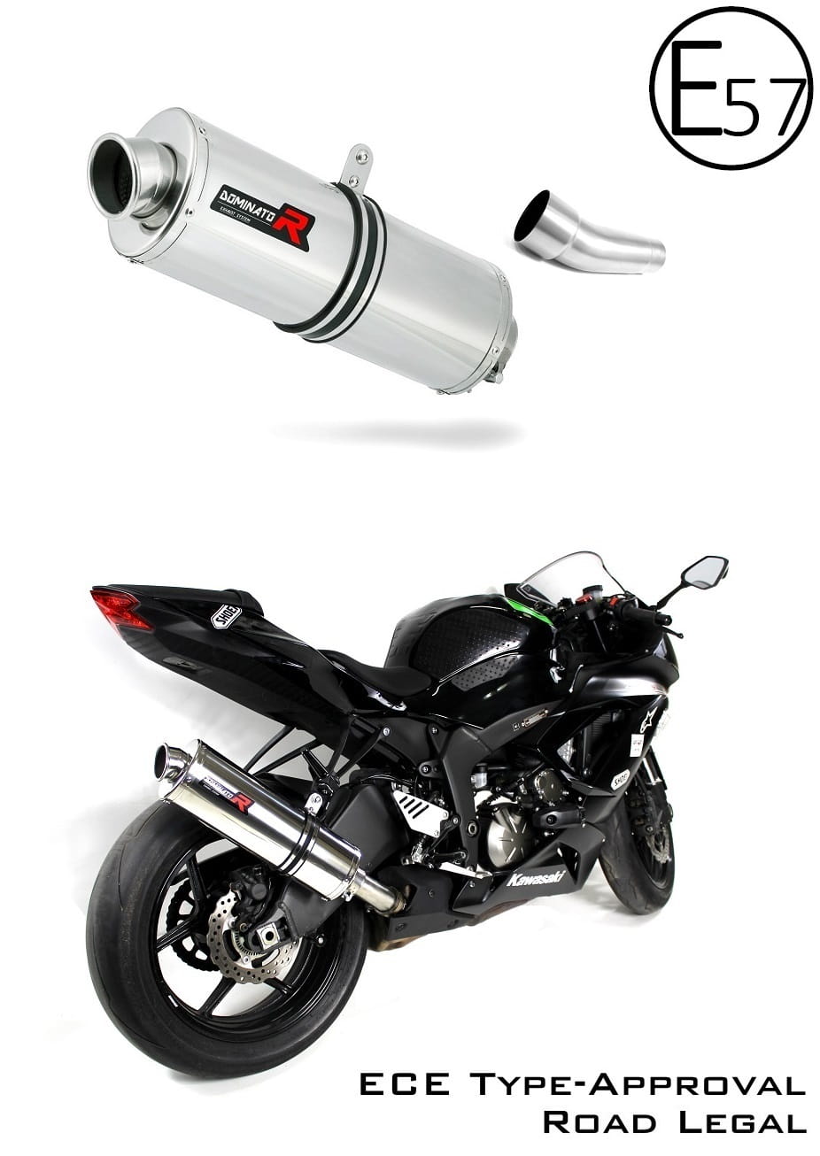 Kawasaki ZX6R 636 2009 - 2020 EU Approved Exhaust Silencer OV 20 m. - Dominator motociklo duslintuvas