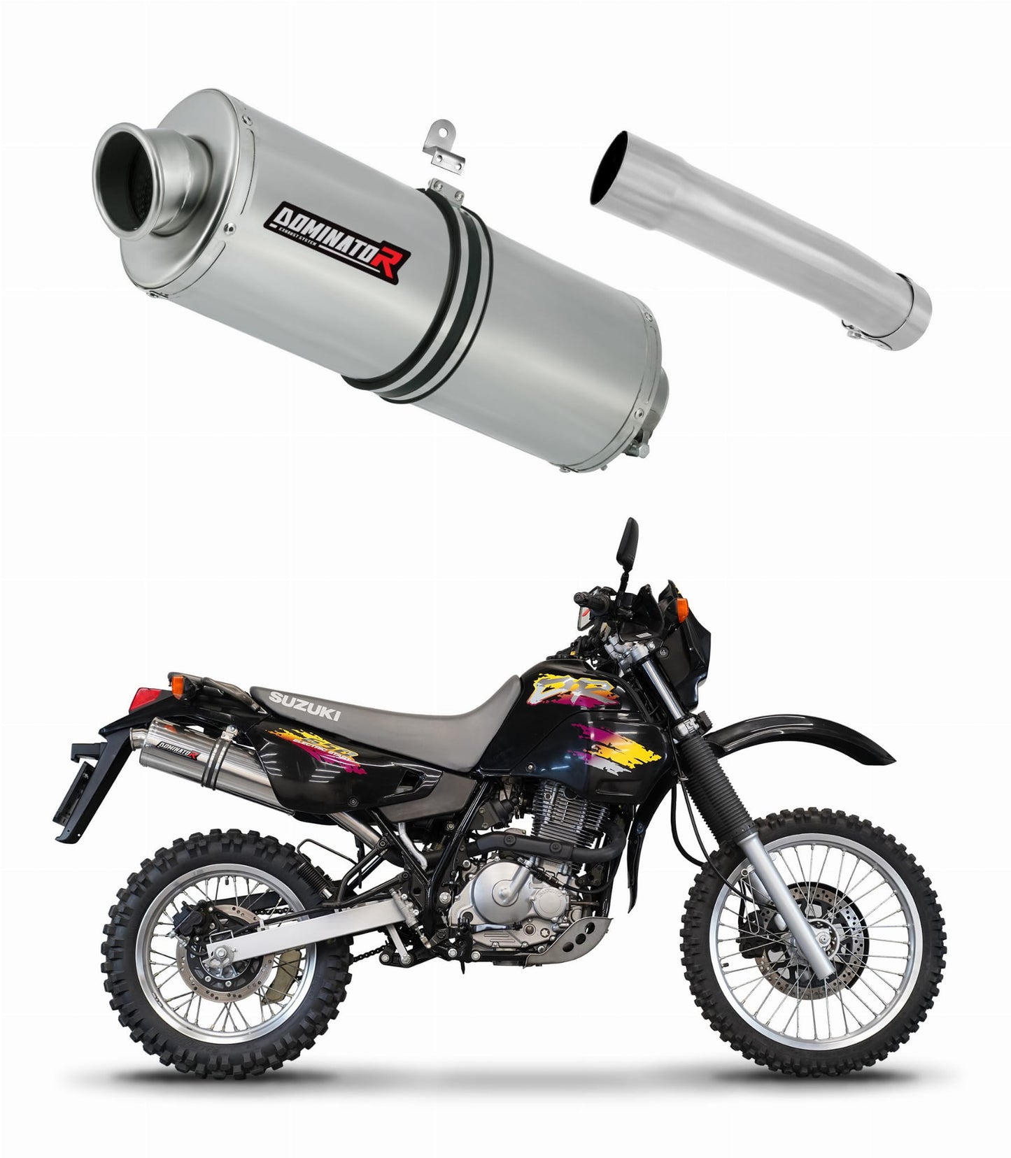 Suzuki DR 650 R / RU / S 1990 - 1995 Exhaust Silencer Muffler OV + dB killer 19 m. - Dominator motociklo duslintuvas