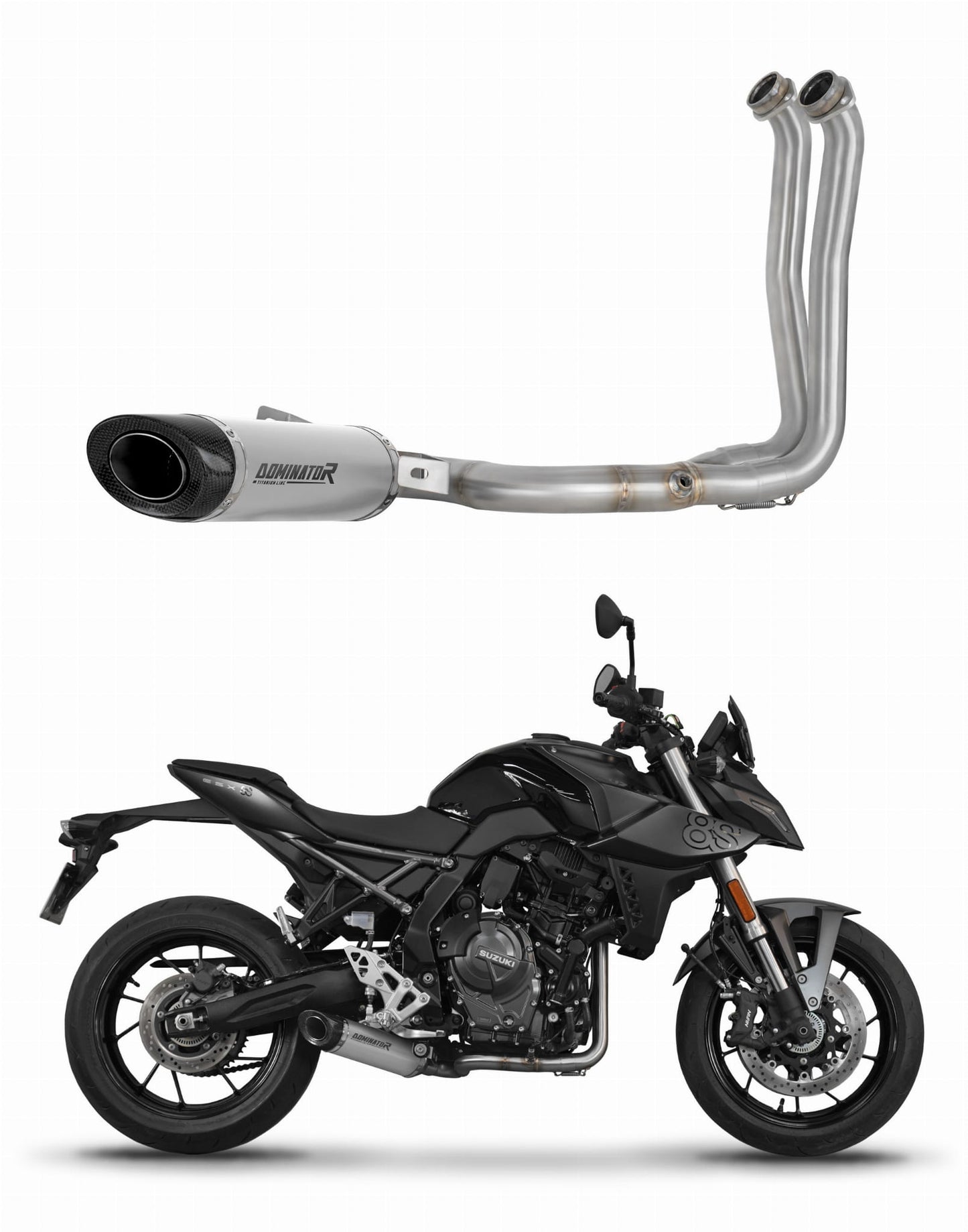 Suzuki GSX-8S / 8R 2022 - 2024 Full Exhaust System Collector Silencer Titanium HP8 + dB killer 20 m. - Dominator motociklo duslintuvas