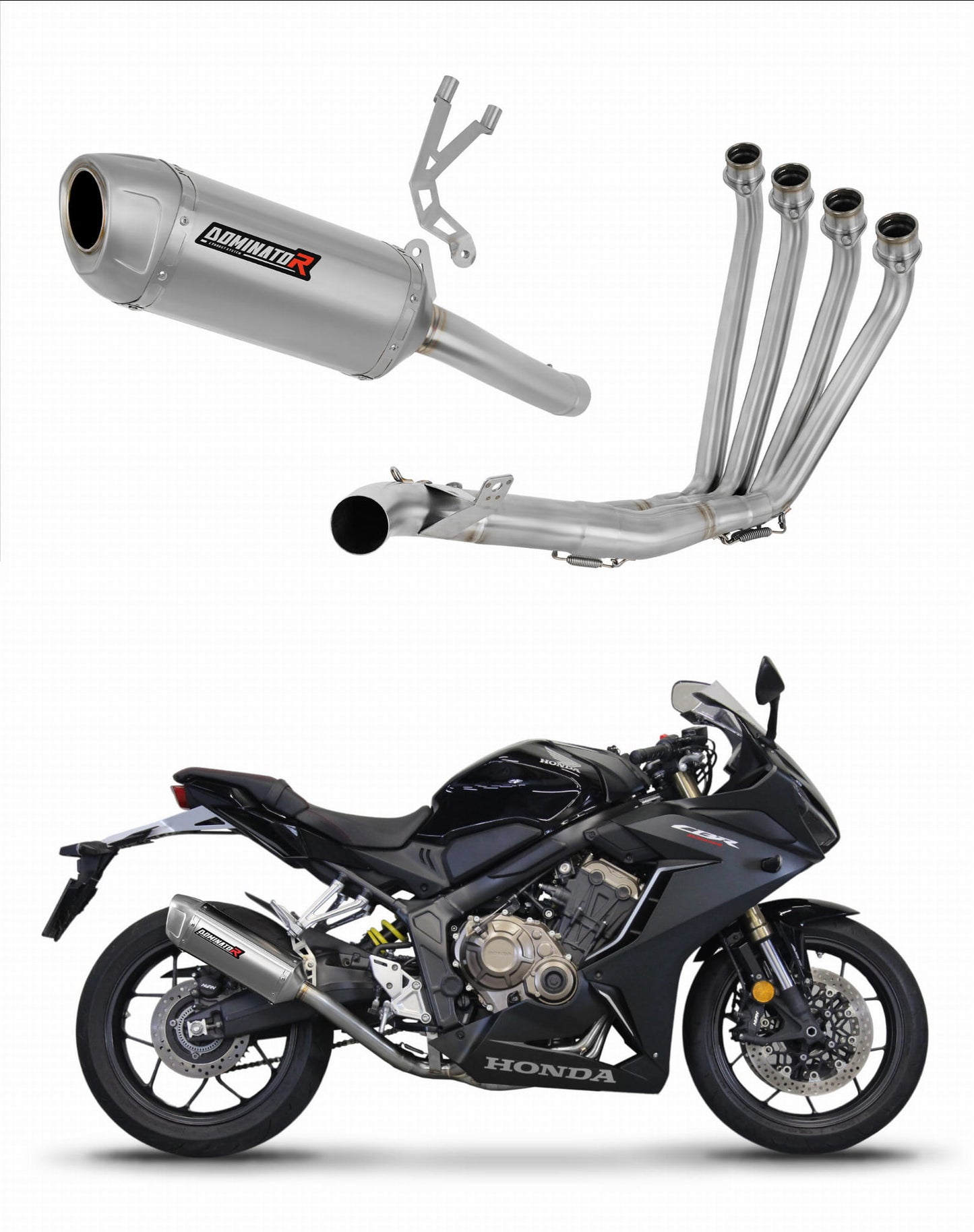 Honda CB 650 R 2019 - 2023 Full Exhaust System Collector Silencer S6 + dB killer 20 m. - Dominator motociklo duslintuvas
