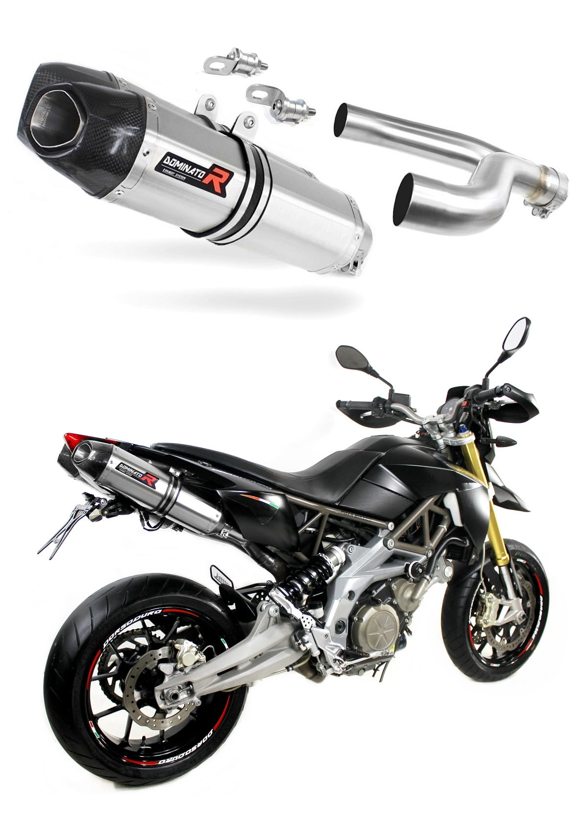 Aprilia SMV DORSODURO 750 2008 - 2016 Exhaust Silencer Muffler HP1 + dB killer medium 20 m. 