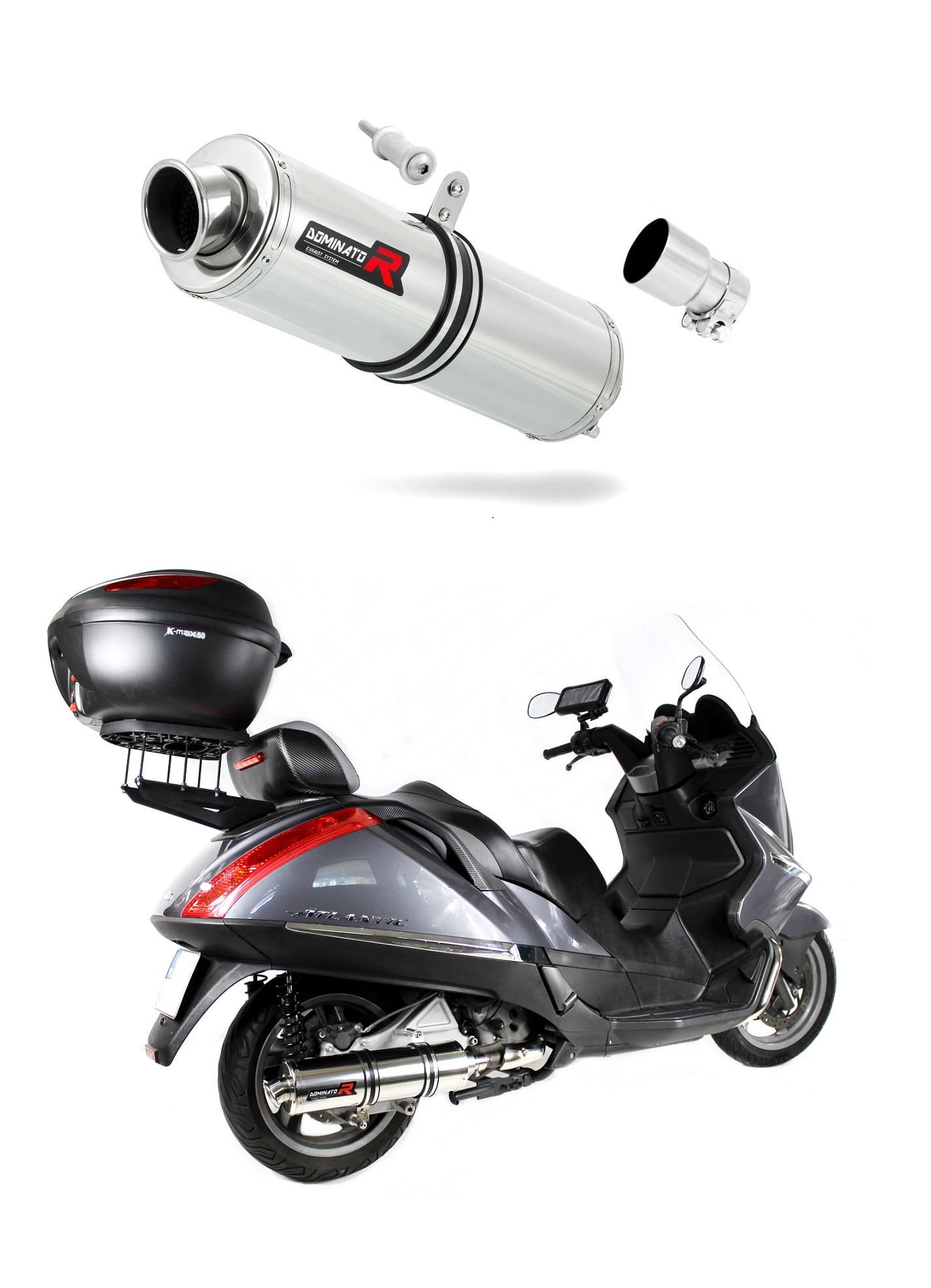 Aprilia Atlantic 500 Sprint Exhaust Silencer Muffler ST + dB killer medium - Dominator motociklo duslintuvas