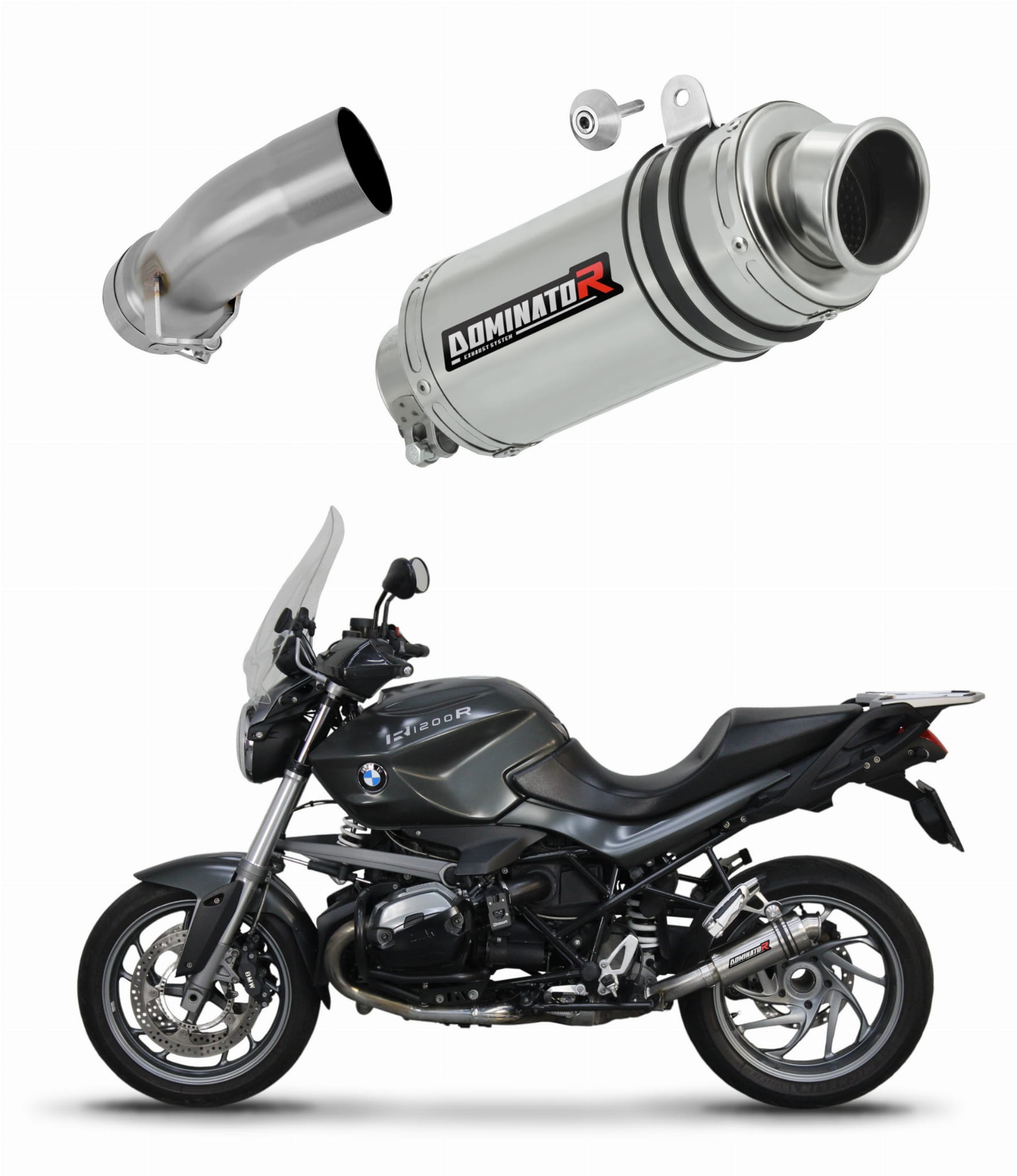 BMW R1200R 2010 - 2014 Exhaust Silencer Muffler GP1 + dB killer medium 20 m. - Dominator motociklo duslintuvas