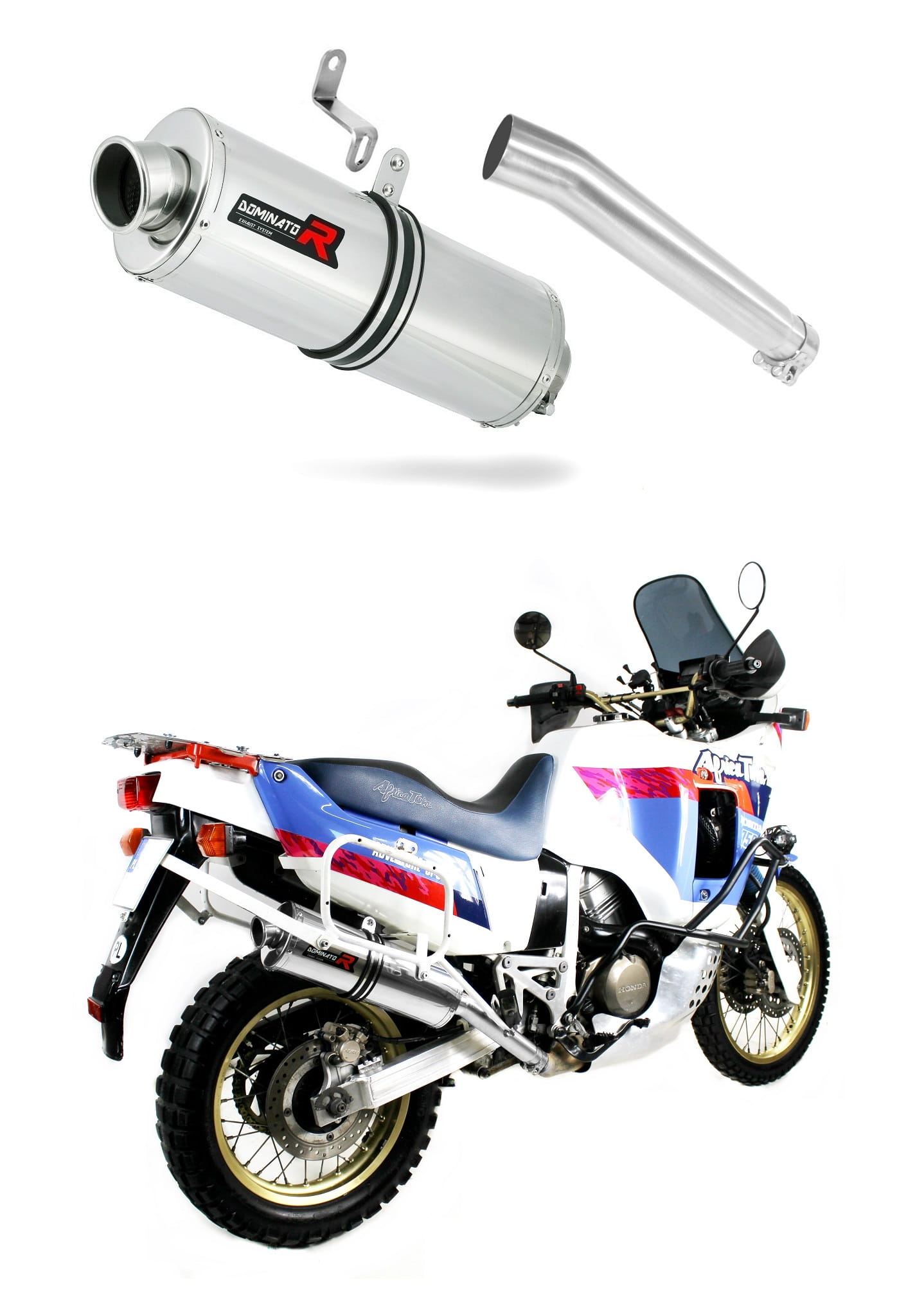 Honda XRV 750 AFRICA TWIN RD04 1990 - 1992 Exhaust Silencer Muffler OV + dB killer medium 19 m. - Dominator motociklo duslintuvas