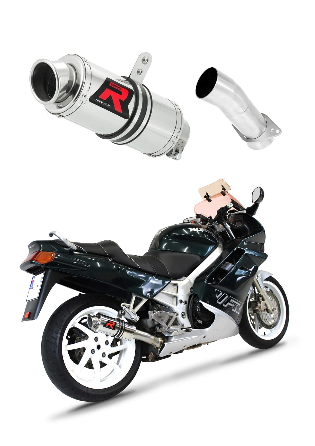 Honda VFR 750 1990 - 1992 Exhaust Silencer Muffler GP1 + dB killer medium 19 m. - Dominator motociklo duslintuvas