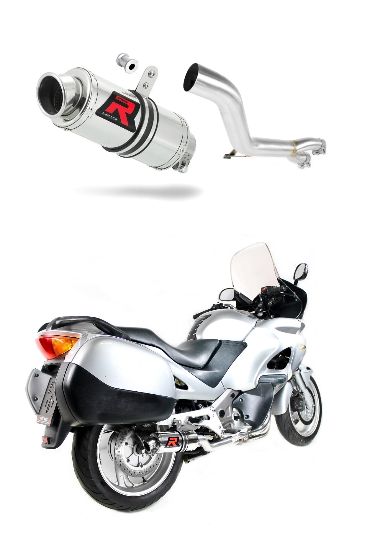 Honda NT 650 V DEAUVILLE RC47 1998 - 2005 Exhaust Silencer Muffler GP1 + dB killer medium 19 m. - Dominator motociklo duslintuvas