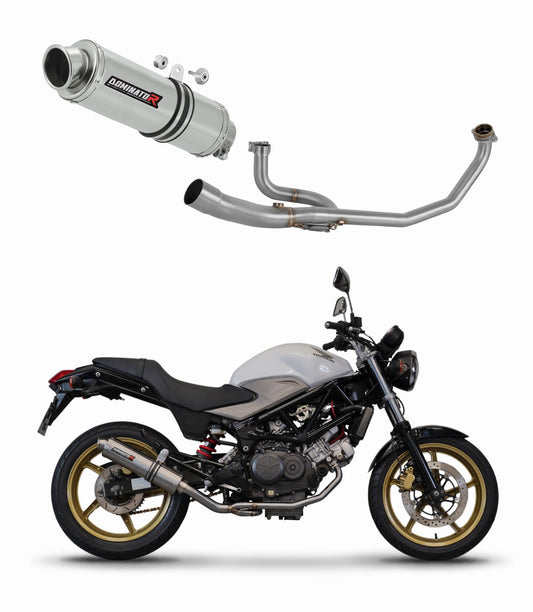 Honda VTR 250 2009 - 2015 Full Exhaust System Collector Silencer GP1 + dB killer 20 m. - Dominator motociklo duslintuvas