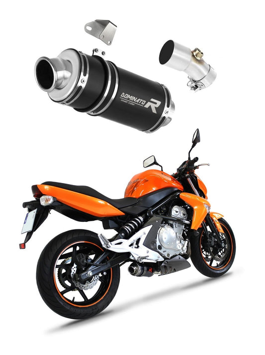 Kawasaki ER - 6 N / F 650 2006 - 2008 Exhaust Silencer Muffler GP1 BLACK + dB killer medium 20 m. - Dominator motociklo duslintuvas