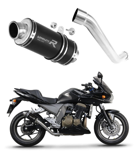 Kawasaki Z750 2004 - 2006 Exhaust Silencer Muffler GP1 BLACK + dB killer medium 20 m. - Dominator motociklo duslintuvas