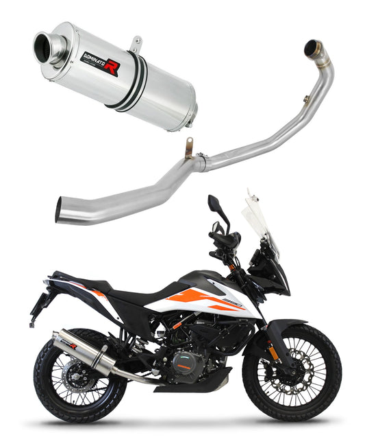 KTM 390 Adventure 2020 - 2024 Full Exhaust System Collector Silencer OV + dB killer medium 20 m. - Dominator motociklo duslintuvas