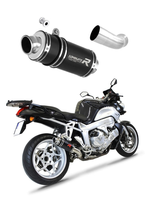 BMW K1200R 2005 - 2009 Exhaust Silencer Muffler GP1 BLACK + dB killer medium 20 m. - Dominator motociklo duslintuvas