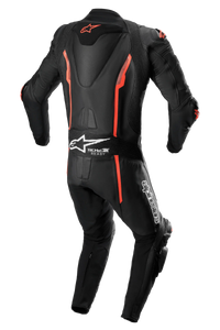 Missile V2 1-Piece Leather Suit - Black Red Fluo