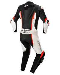 Missile V2 1-Piece Leather Suit - Black White Red Fluo