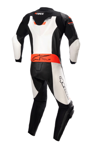 GP Force Chaser Leather 1-Piece Suit - Black White Red Fluo