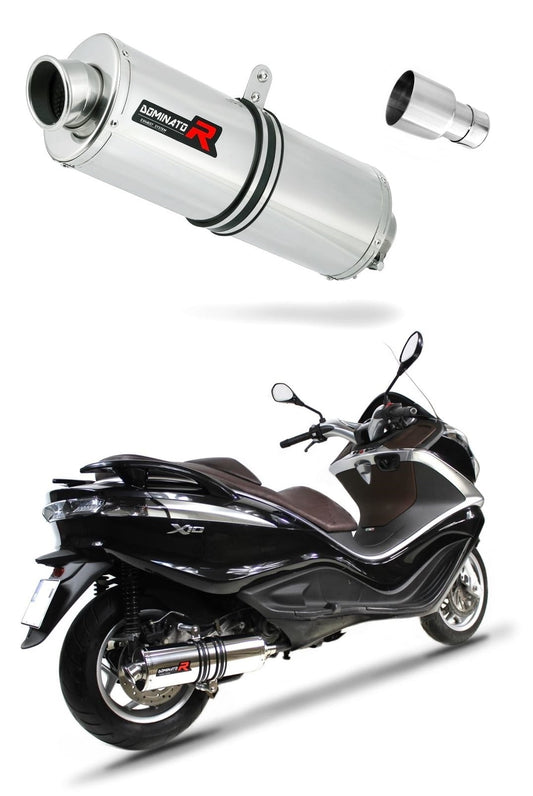 Piaggio X10 125 2012 - 2016 Exhaust Silencer Muffler OV + dB killer medium 20 m. - Dominator motociklo duslintuvas