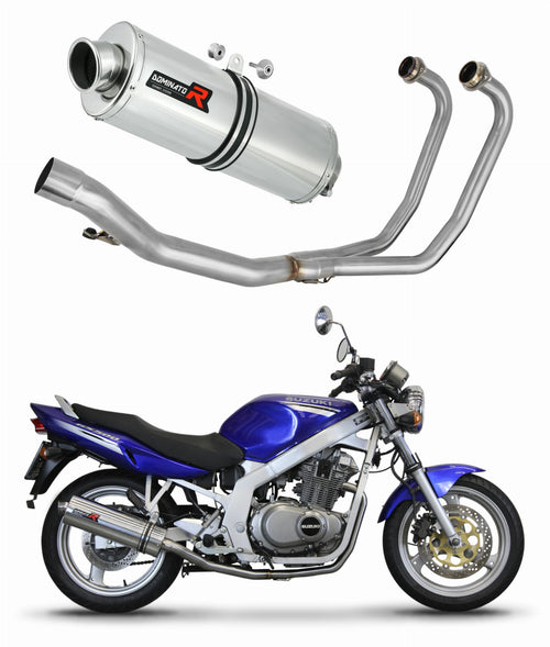 Suzuki GS 500E 1989 - 2009 Full Exhaust System Collector Silencer OV + dB killer medium