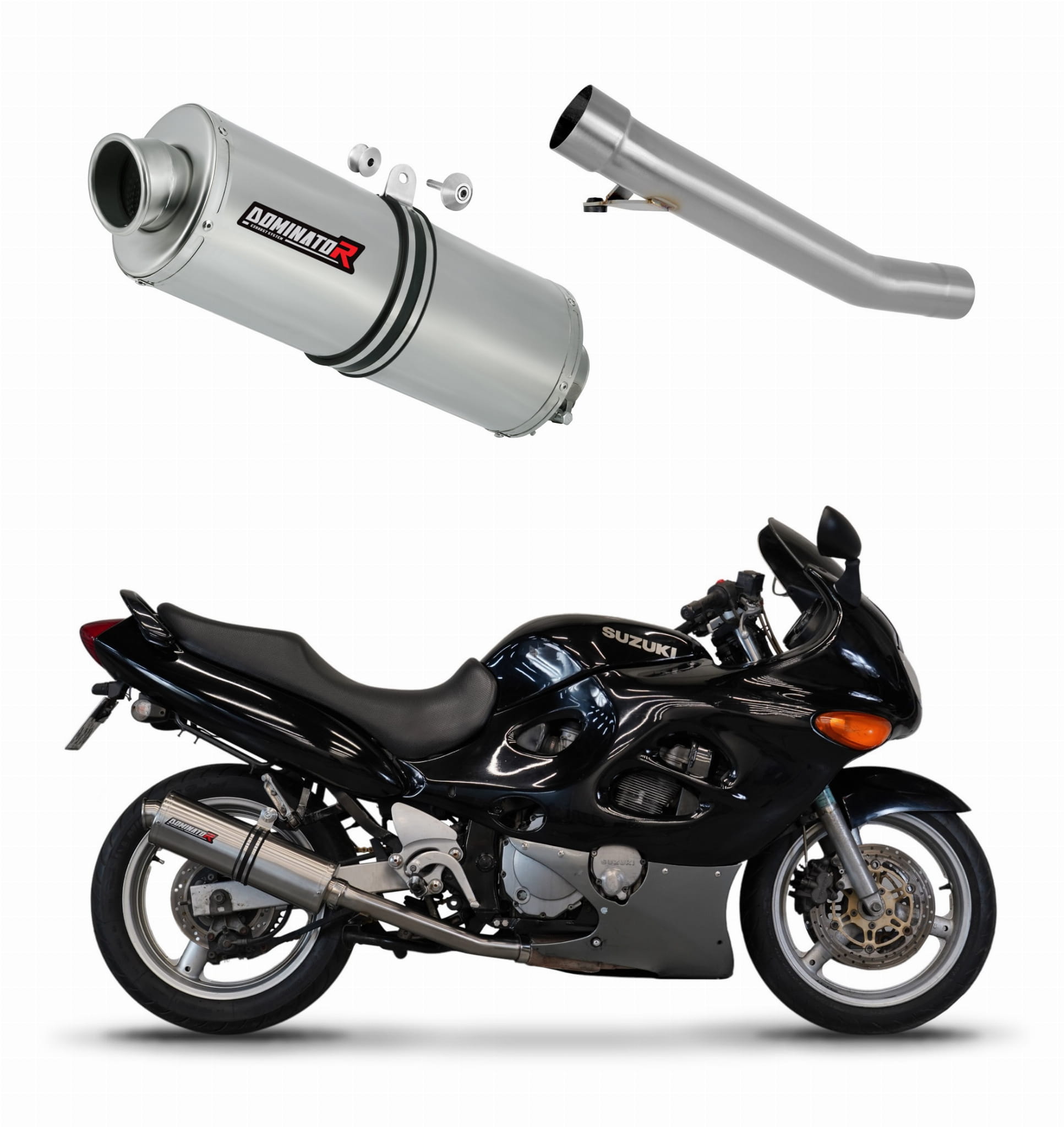 Suzuki GSXF 600 1998 - 2006 Exhaust Silencer Muffler OV + dB killer medium 19 m. - Dominator motociklo duslintuvas