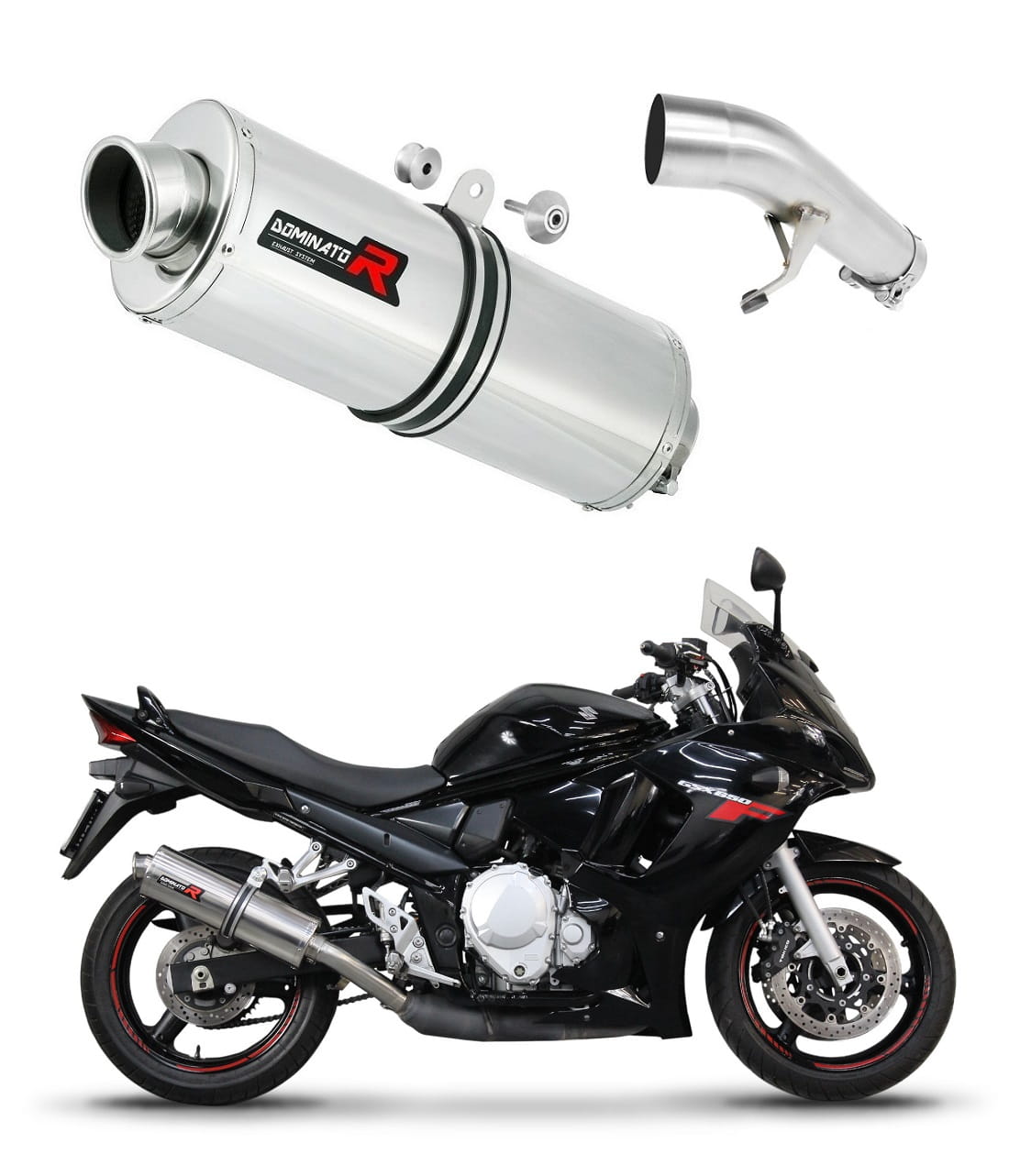 Suzuki GSXF 650 2007 - 2016 Exhaust Silencer Muffler OV + dB killer medium 20 m. - Dominator motociklo duslintuvas