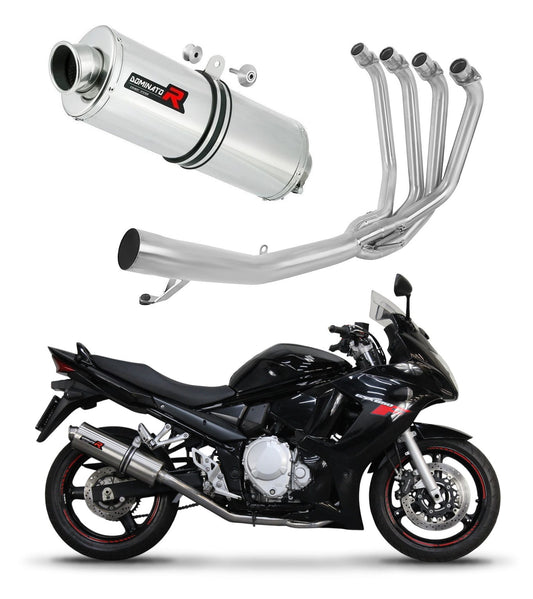 Suzuki GSXF 650 2007 - 2016 Full Exhaust System Collector Silencer OV + dB killer 20 m. - Dominator motociklo duslintuvas