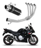 Suzuki GSXF 650 2007 - 2016 Full Exhaust System Collector Silencer GP1 BLACK + dB killer 20 m. - Dominator motociklo duslintuvas