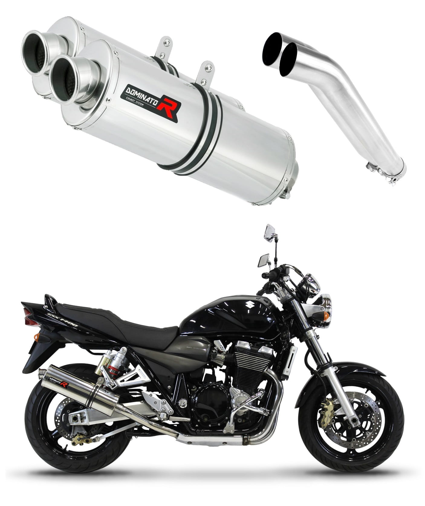 Suzuki GSX 1400 2001 - 2005 Exhaust Silencer Muffler OV + dB killer medium 20 m. - Dominator motociklo duslintuvas