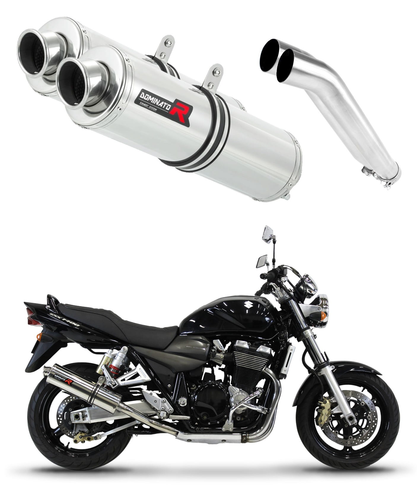 Suzuki GSX 1400 2001 - 2005 Exhaust Silencer Muffler ST + dB killer medium 20 m. - Dominator motociklo duslintuvas