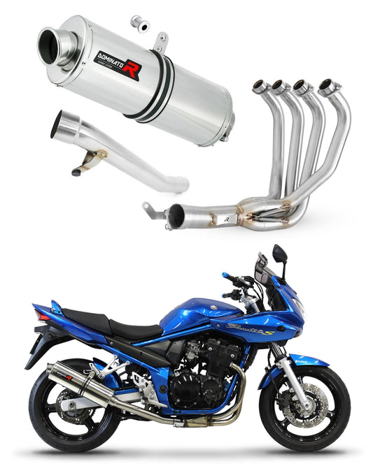 Suzuki GSF 650 BANDIT N / S 2005 - 2006 Full Exhaust System Collector Silencer OV + dB killer medium 20 m. - Dominator motociklo duslintuvas