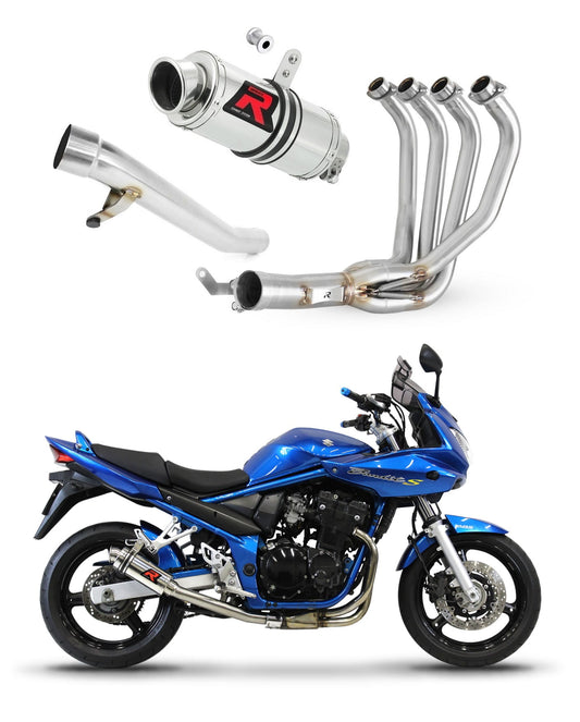 Suzuki GSF 650 BANDIT N / S 2005 - 2006 Full Exhaust System Collector Silencer GP1 + dB killer medium 20 m. - Dominator motociklo duslintuvas